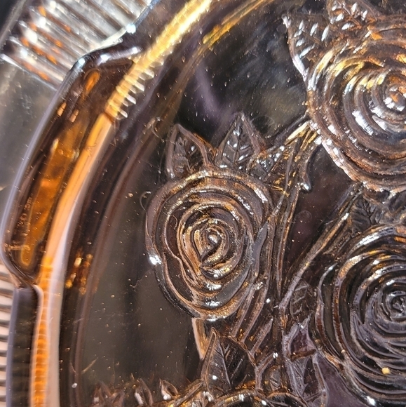 0187. Vintage ~ Federal Glass Co.~ Footed 11.5" Cake 🎂 Plate ~ Cabbage Rose 🌹 - Picture 16 of 16